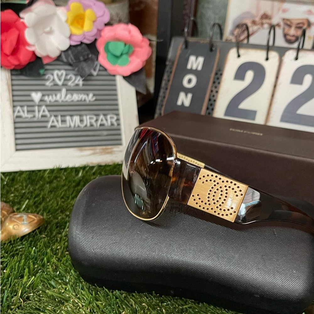 Chanel Interlocking Cc Logo Shield Sunglasses Vin… - image 3